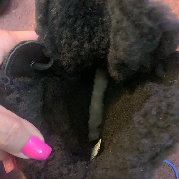 BearPaw Ariella Water Resistant Black Suede Boots Fur Lined Womens Size 11 - Picture 7 of 9